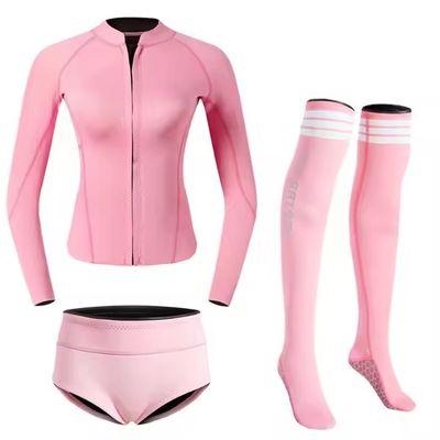 Muta subacquea da donna per immersioni subacquee con protezione UV, muta da freediving con pantaloni e calzini lunghi colorati