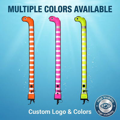 Customizable 150 cm High-Visibility Orange Surface Marker Buoy for Diving and Snorkeling