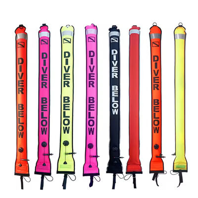 High Visibility Nylon Diving Surface Marker Buoy with 150cm Length for Underwater Sports